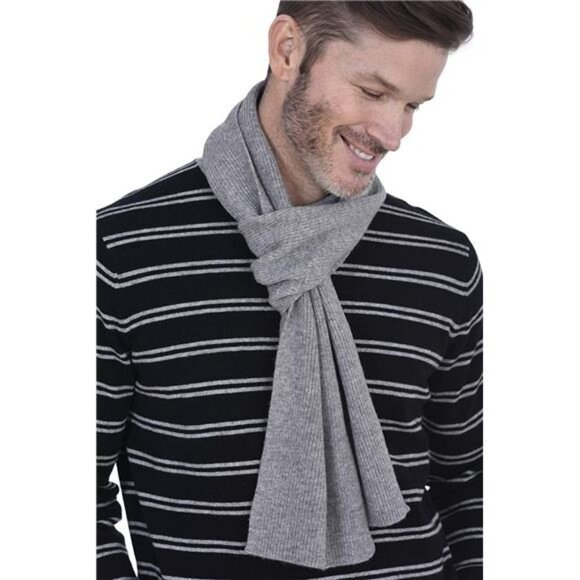 Cashmere Unisex Ultra Soft Ribbed Scarf 100% Pure Cashmere, 70"x 7" - Picture 5 of 5